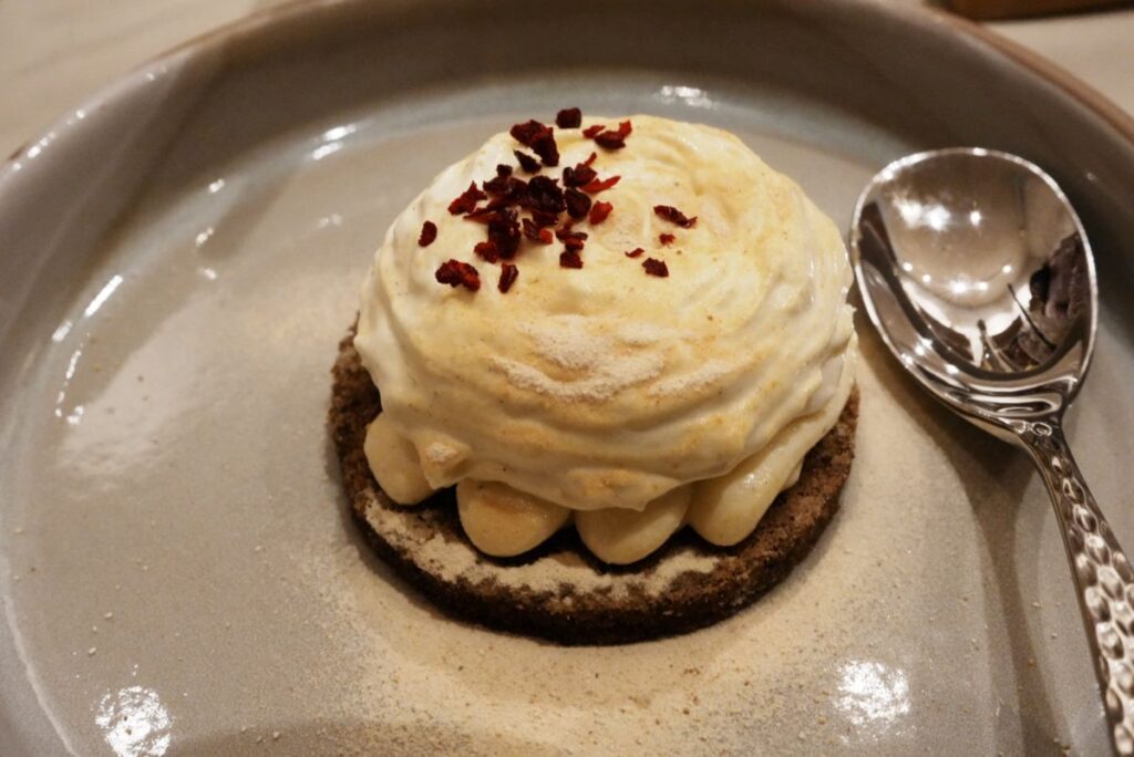 ヘンプデザート(9.9ユーロ)
ゴートチーズクリーム/ミルクパウダー/ドライクランベリー
Hemp dessert
Goat cheese cream / milk powder / dried cranberries