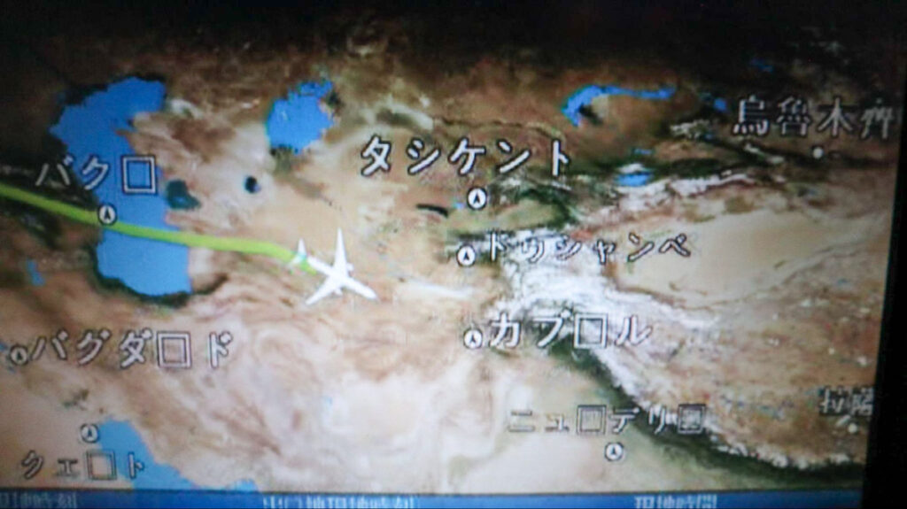 エバー航空ロイヤルローレルクラスのムービングマップ©Pen&Voyage