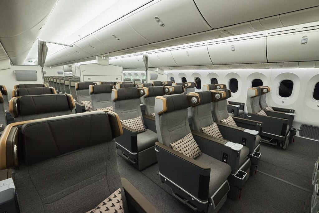ボーイング787-9に導入されたエバー航空のプレミアムエコノミー（2-3-2配列）